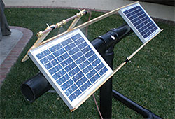 Solar panel and mist mount (note only one panel has a mist mount)