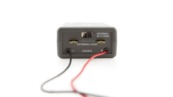 Go Direct Energy includes a fixed load of 30 Ω. For more advanced experiments, electrical contacts are built into the sensor to connect to an external load.