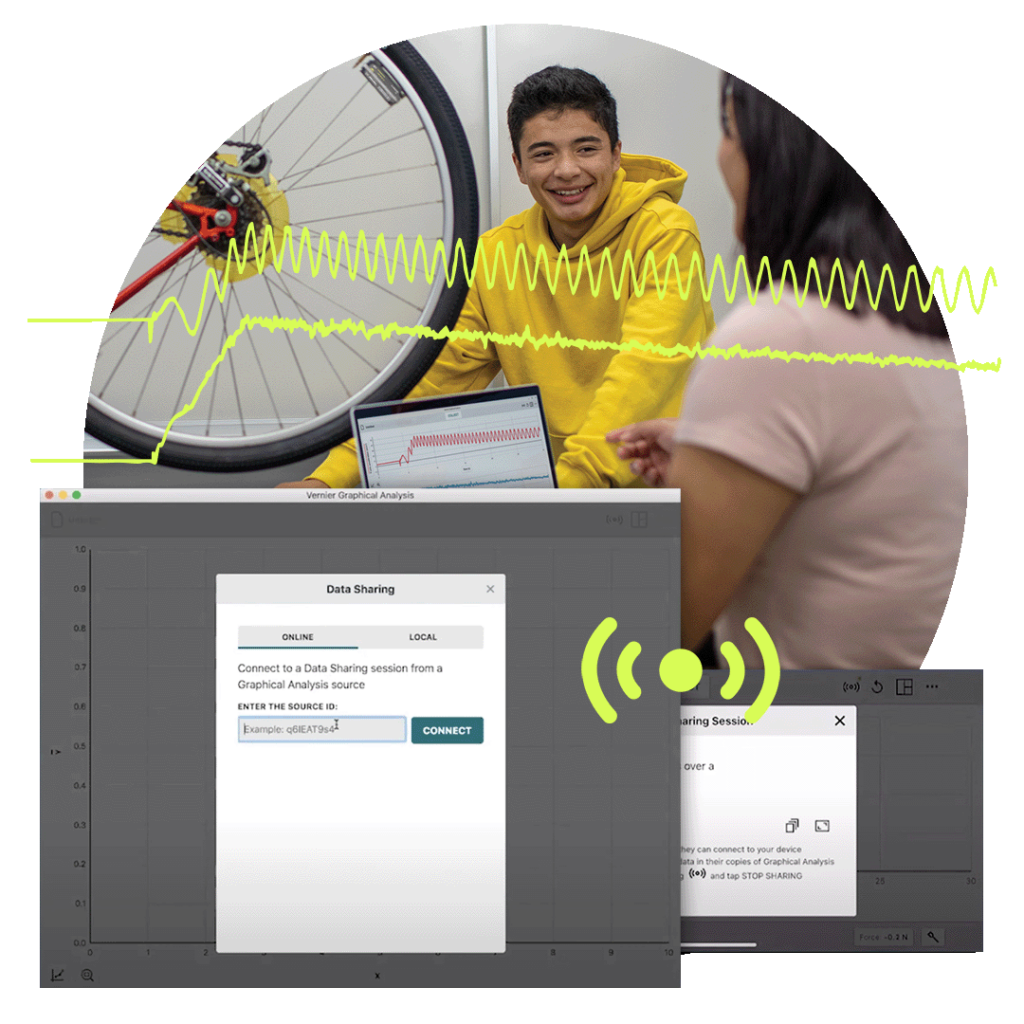 Vernier Graphical Analysis Pro live data sharing